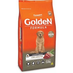 Ração Seca Golden Fórmula Cães Adultos  Carne E Arroz - 15Kg