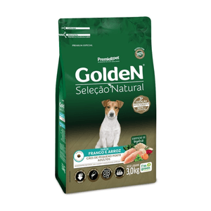 Ração Seca Golden Seleção Natural Cães Adultos   Mini Bits - 3Kg