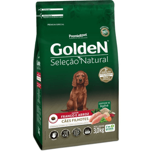Ração Seca Golden Seleção Natural Cães Filhotes - 3Kg