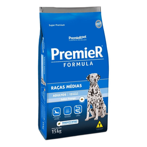 Ração Seca Premier Pet Fórmula Cães Adultos Raças Medias - 15Kg