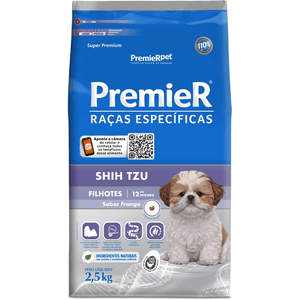 Ração Seca Premier Pet Raças Especificas Cães Filhotes Shih-Tzu - 2,5Kg
