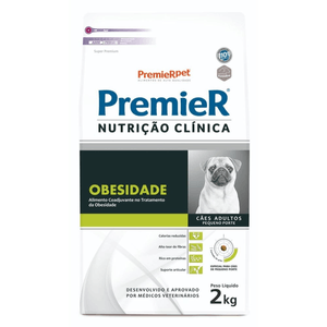 Ração Seca Premier Pet Nutrição Clinica Cães Raças Pequenas Obesidade - 2Kg