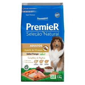 Ração Seca Premier Pet Seleção Natural Cães Adultos Proteina De Frango Korin - 2,5Kg