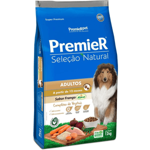 Ração Seca Premier Pet Seleção Natural Cães Adultos Proteina De Frango Korin - 12Kg