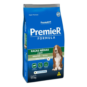 Ração Seca Premier Pet Form Cães Adultos Raças Medias Light - 15Kg