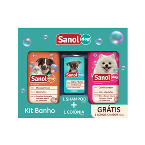 Kit Sanol Dog Shampoo, Colônia E Condicionador