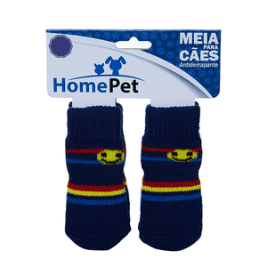 Meia Azul Listrada Home Pet - G