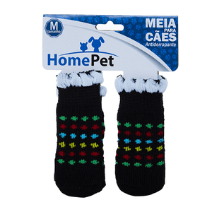 Meia Preta Colorida Home Pet - M