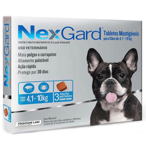 Antipulgas E Carrapatos Nexgard Cães C/3 De 4-10 Kg