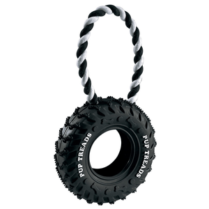 Brinquedo Mordedor Ferplast Pa 6430 Pneu Com Corda Para Cães - Preto