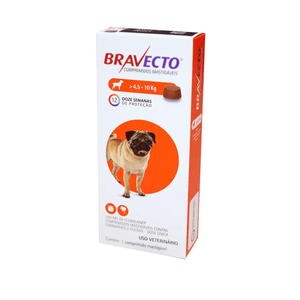 Bravecto Antipulgas E Carrapatos  Para Cães 250 Mg  - De 4,5 A 10 Kg