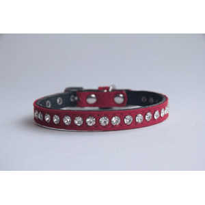 Coleira Zooland Para Cachorros Modelo 1510R - Vermelho Com Pedrinhas