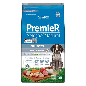 Ração Seca Premier Pet Seleção Natural Cães Filhotes Raças Medias E Grandes Batata Doce - 2,5Kg
