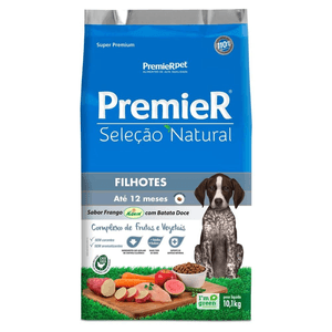 Ração Seca Premier Pet Seleção Natural Cães Filhotes Raças Medias E Grandes Batata Doce - 10,1Kg