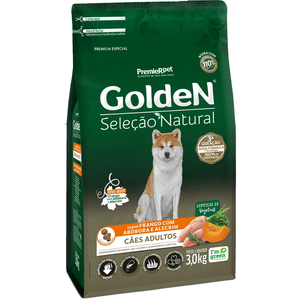 Ração Seca Golden Seleção Natural Cães Adultos  Abóbora - 3Kg