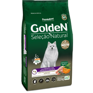 Ração Seca Golden Seleção Natural Cães Adultos  Raças Pequenas Abóbora - 10,1Kg