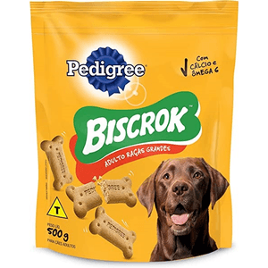 Biscoito Pedigree Biscrok Para Cães Adultos  Raças Grandes - 500G