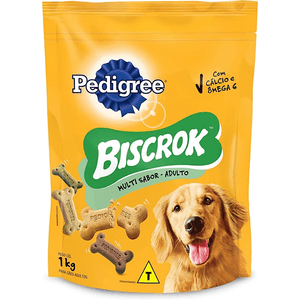 Biscoito Pedigree Biscrok Para Cães Adultos  Multi - 1Kg