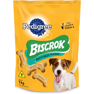 Biscoito Pedigree Biscrok Para Cães Adultos  Raças Pequenas - 1Kg
