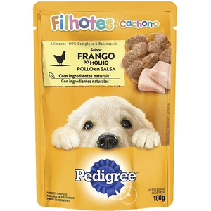 Ração Úmida Pedigree Sachê Frango Ao Molho Para Cães Filhotes - 100G