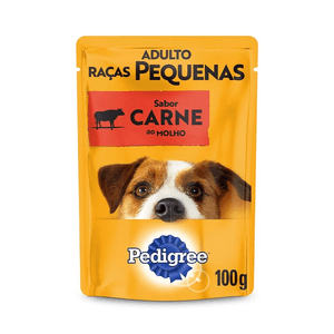 Ração Úmida Pedigree Sachê Carne Ao Molho Para Cães Adultos  De Raças Pequenas - 100G
