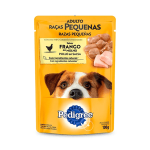 Ração Úmida Pedigree Sachê Frango Ao Molho Para Cães Adultos  De Raças Pequenas - 100G