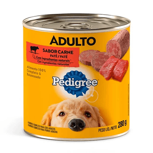 Ração Úmida Pedigree Lata Patê De Carne Para Cães Adultos  - 280G
