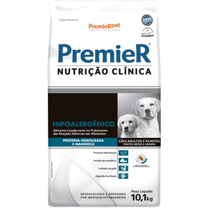 Ração Seca Premier Pet Nutrição Clinica Cães Hipo Hidrolisada Raças Med E G Mandioca - 10,1Kg