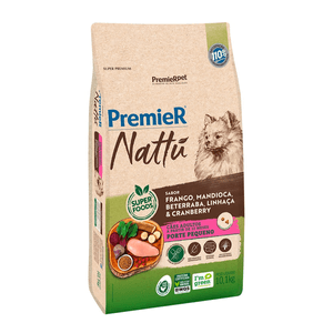 Ração Seca Premier Pet Nattu Cães Adultos Raças Peq Mandioca - 10,1Kg
