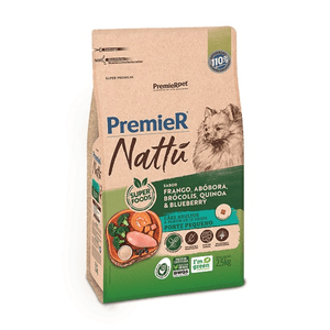 Ração Seca Premier Pet Nattu Cães Adultos Raças Peq Abobora - 2,5Kg