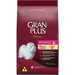 Ração Seca Gran Plus Menu Cães Adultos  Raças Mini Frango E Arroz - 3Kg