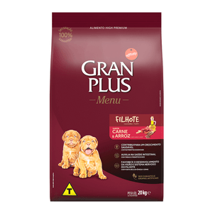 Ração Seca Gran Plus Cães Filhotes Carne E Arroz - 20Kg