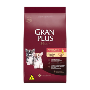 Ração Seca Gran Plus Menu Cães Filhotes Raças Mini Frango E Arroz - 1Kg