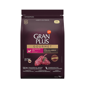 Ração Seca Gran Plus Gourmet Cães Adultos  Porte Mini Ovelha E Arroz - 1Kg
