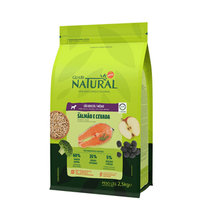 Ração Seca Guabi Natural Cães Adultos  Porte Médio Salmão E Cevada - 2,5Kg