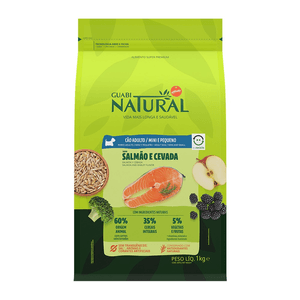 Ração Seca Guabi Natural Cães Adultos  Porte Mini E Pequeno Salmão E Cevada - 1Kg
