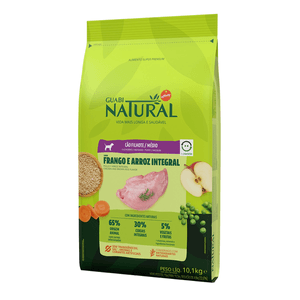 Ração Seca Guabi Natural Cães Filhotes Porte Médio Frango E Arroz Integral - 10,1Kg
