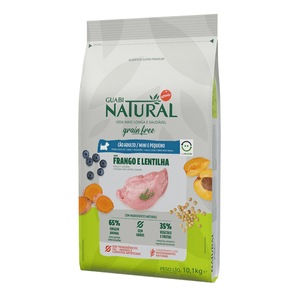 Ração Seca Guabi Natural Gf Cães Adultos  Porte Mini E Pequeno Frango E Lentilha - 10,1Kg