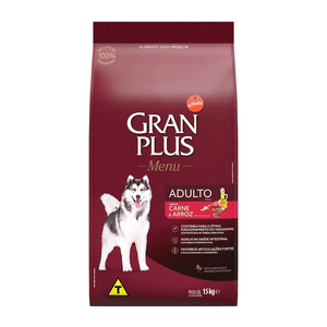 Ração Seca Gran Plus Cães Adultos  Carne E Cereais - 15Kg