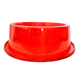 Comedouro Filhotes Antiformiga Vermelho Transparente Glitter - 300Ml