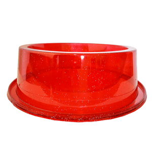 Comedouro Grande Antiformiga  Vermelho Transparente Glitter - 1900Ml
