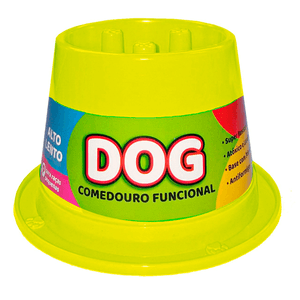 Comedouro Funcional Lento Antiformiga  Amarelo Neon - 250Ml