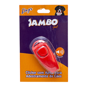 Clicker Vermelho Com Apito Para Adestramento De Caes Jambo