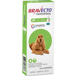 Bravecto Transdermal Para Cães 500Mg - De 10 A 20Kg