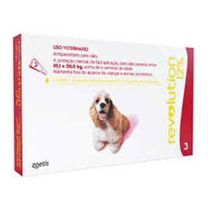 Zoetis Antipulgas E Carrapatos Revolution 12% 1,0Ml Para Cães De 10 A 20 Kg - 3 Pipetas