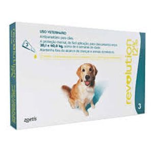 Zoetis Antipulgas E Carrapatos Revolution 12% 2,0Ml Para Cães De 20 A 40 Kg - 3 Pipetas
