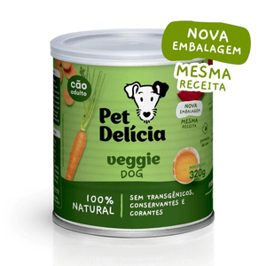 Ração Úmida Pet Delícia Veggie Dog Para Cãe Adultos  Proteína De Ovos - 320G
