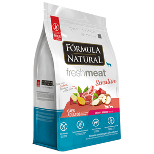 Ração Seca Fórmula Natural Fresh Meat Sensitive Cães Adultos Pele Sensível Porte Médio E Grande - 12Kg