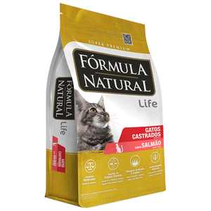 Ração Seca Fórmula Natural Life Super Premium Gatos Castrados Salmão - 7Kg