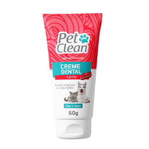 Creme Dental Carne Petclean - 60G